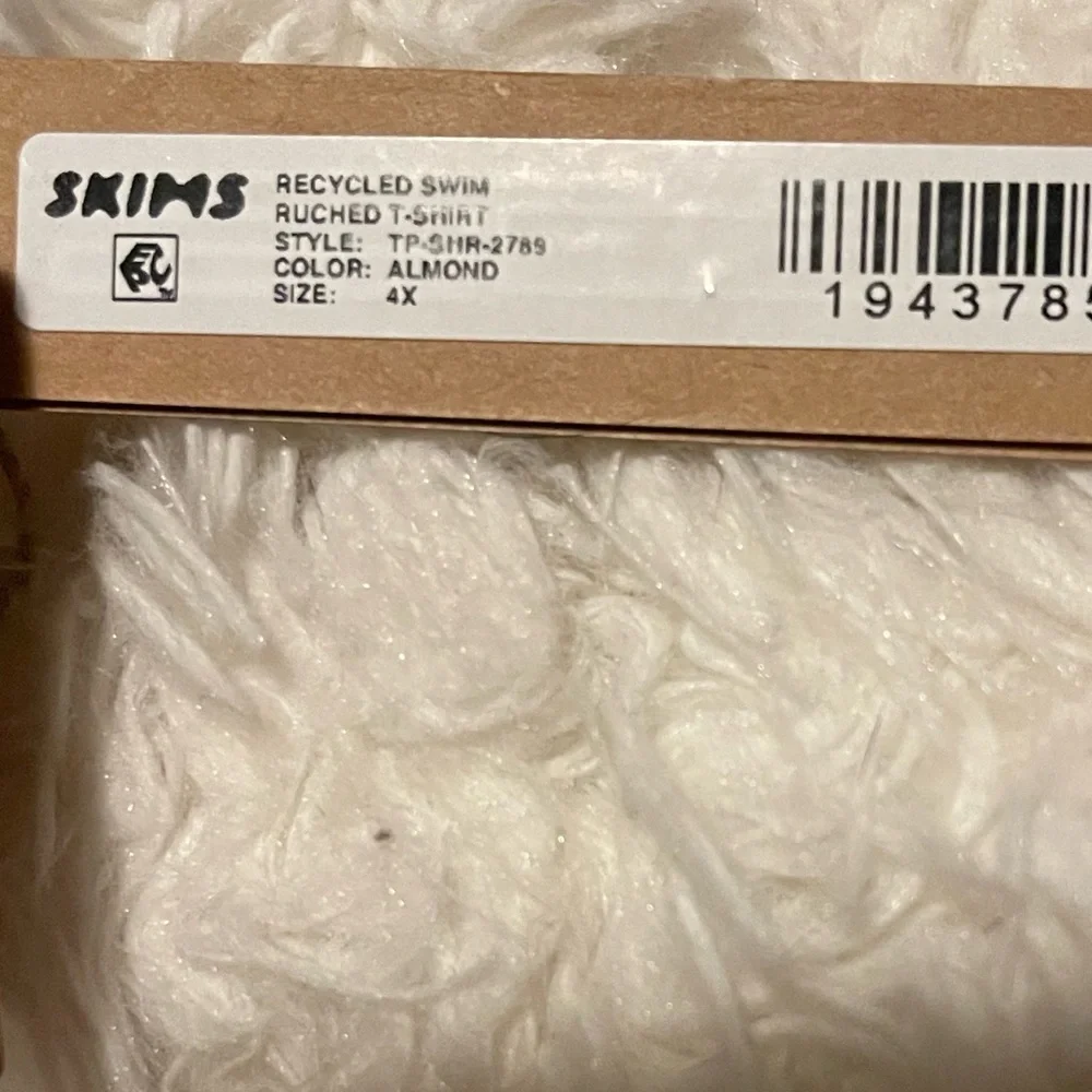 Skims Almond ruched swim top